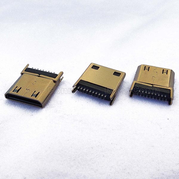 mini hdmi male connector, clamp board type